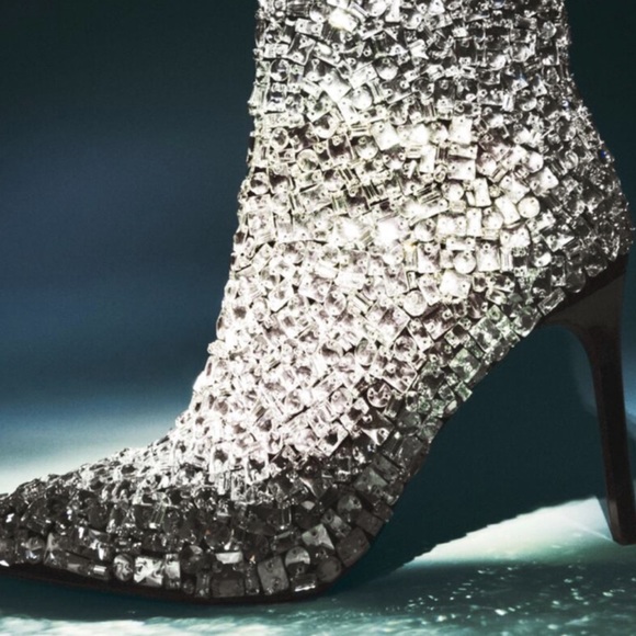ZARA CRYSTAL HEELED ANKLE BOOTS SPECIAL EDITION - Picture 1 of 4